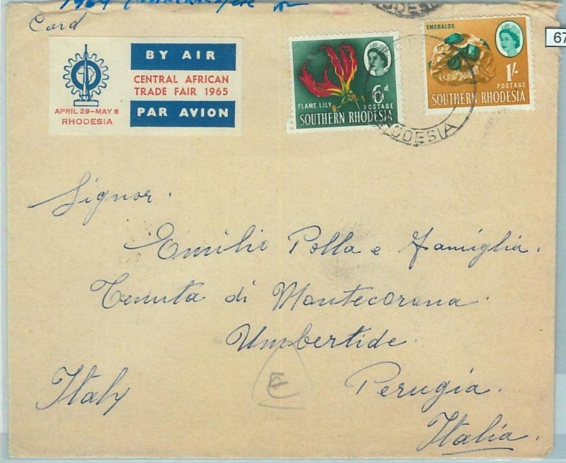 67391 - SOUTHERN RHODESIA  - Postal History -   COVER  to  ITALY  1964