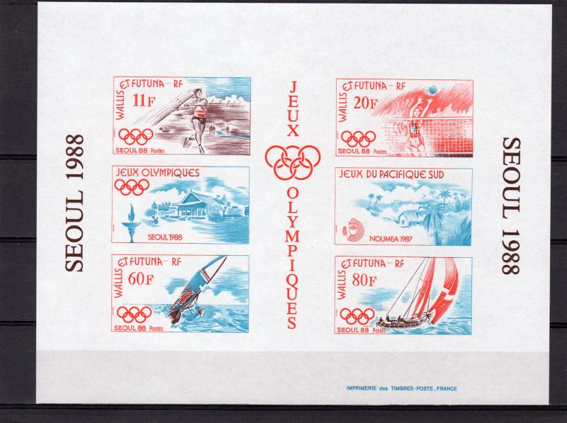 Wallis and Futuna 1988 Sc#375a SEOUL OLYMPICS S/S IMPERFORATED MNH