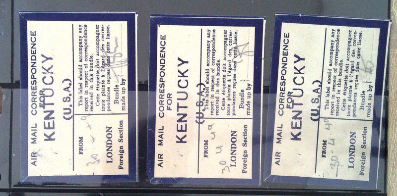 Air Mail Correspondence Labells