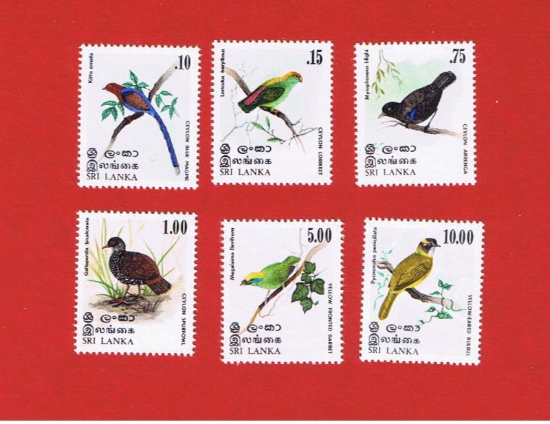 Sri Lanka #564-569 MVFNH OG Birds Free S/H