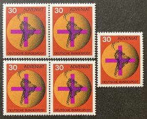 Germany 1967 #977, Adveniat, Wholesale Lot of 5, MNH, CV $1.25