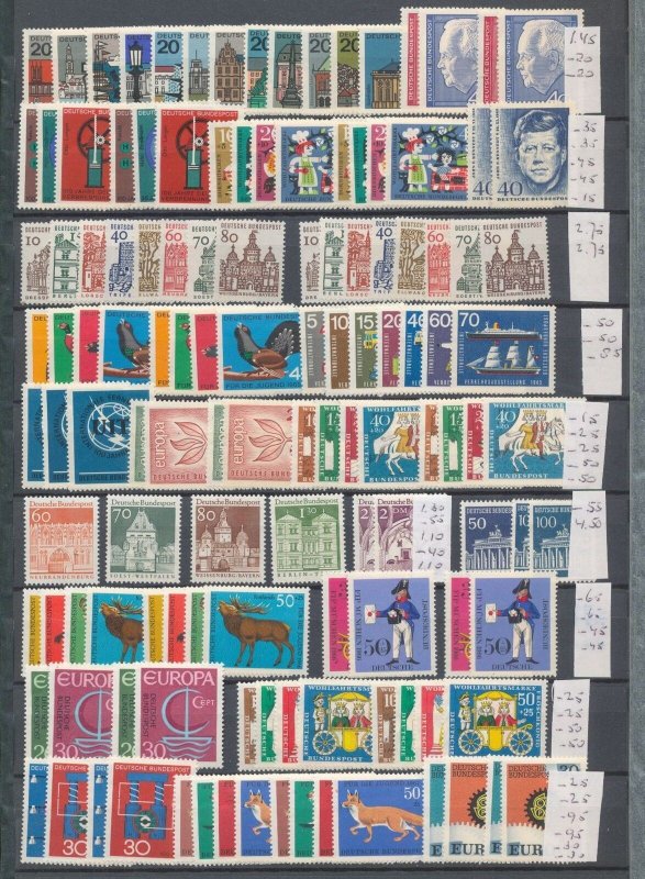 West Germany 1950s/60s MNH MH Collection (Apx 250+) BL492