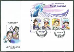 GUINEA BISSAU  2015 100th BIRTH ANNIVERSARY OF  FRANK SINATRA  SHEET FDC