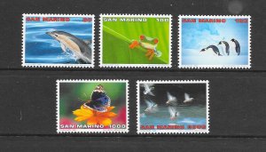 SAN MARINO #1351-5  NATURE WORLD  MNH