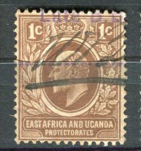 BRITISH KUT; Early 1900s Ed VII postal issue with fiscal cancel on 1c.