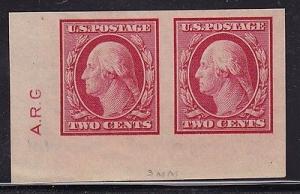 344 pair w/initials XF mint never hinged with nice color ...