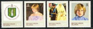 BRITISH VIRGIN ISLANDS 1982 PRINCESS DIANA BIRTHDAY Set Sc 430-433 MNH