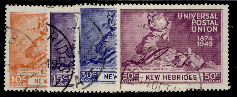 NEW HEBRIDES GVI SG64-67, anniversary of UPU set, FINE USED.