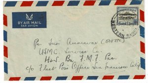 Samoa 1951 cancel on airmail cover to U.S. FPO (Viet Nam)