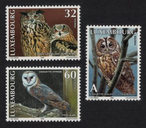 Luxembourg Owls Birds 3v 1999 MNH SG#1493-1495