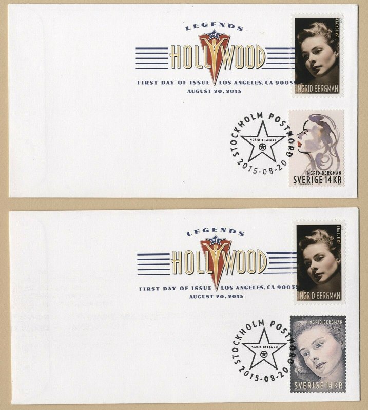 Ingrid Bergman movie star Sweden USA joint Issue 2015 Scott #2756, 27588, 5012