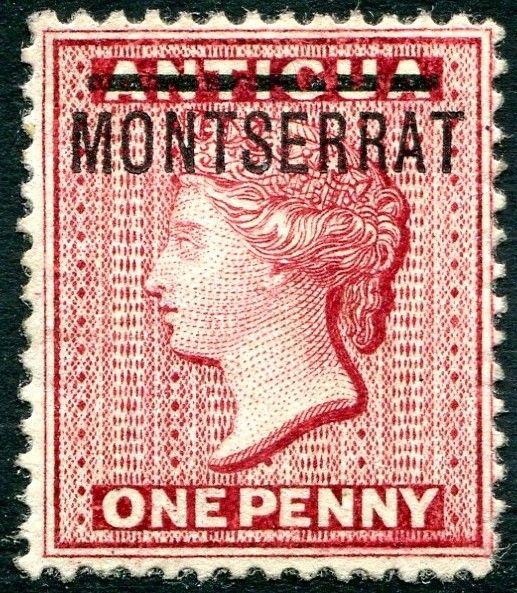 MONTSERRAT-1876-83 1d Red Sg 1 MOUNTED MINT V26385