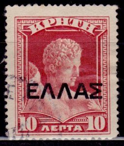 Crete, 1909-10, Hermes, overprint, red, 10L, sc#114, used