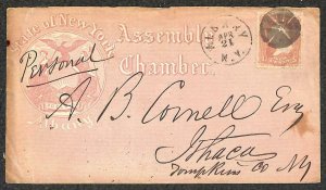 USA SCOTT #65 STAMP ASSEMBLY CHAMBER ALBANY NEW YORK COVER (1860s)