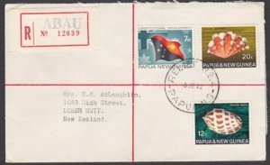 PAPUA NEW GUINEA 1972 Registered cover ex ABAU - Relief No.4 cds............U908