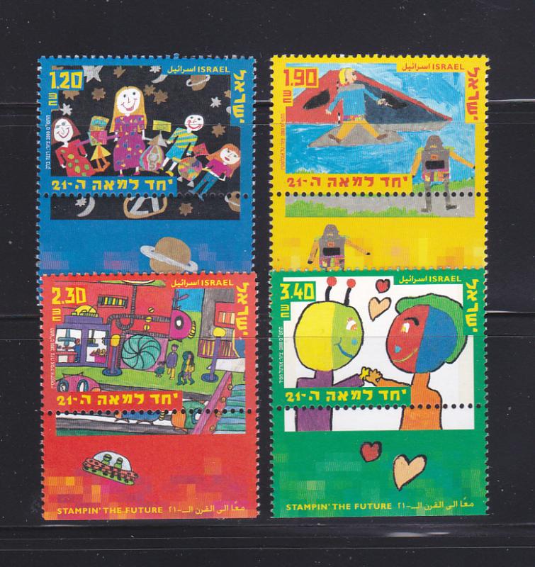 Israel 1389-1392 Tabs Set MNH Art, Childrens Drawings