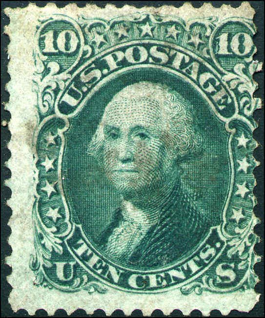 1868 US Stamp #96 10c Very Thin Used F Grill Catalogue Value $250 Certified