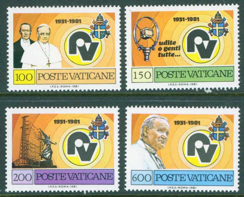 VATICAN Scott 681-684 MNH** 1981 Vatican Radio set