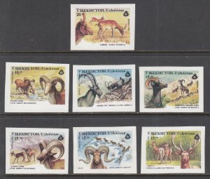 Uzbekistan 104-110 Animals Imperfs MNH VF