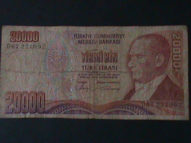 ​TURKEY-1970-CENTRAL BANK LAW OCAK-14-$20000 LIRA.CIR-54 YEARS OLD-WATER MARK