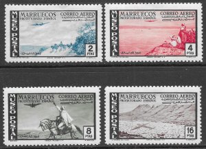 Spanish Morocco Scott C24-C27 MNH Pro Postal Museum Set of 1952, airplane, horse