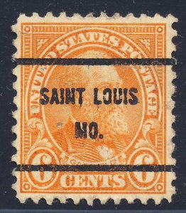 Saint Louis MO, 638-61 Bureau Precancel, 6¢ Garfield