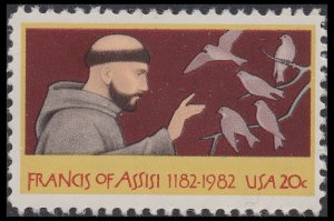 US 2023 Francis of Assisi 20c single (1 stamp) MNH 1982 