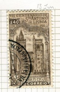 PORTUGAL; 1931 early St. Antonius issue fine used 40c. value