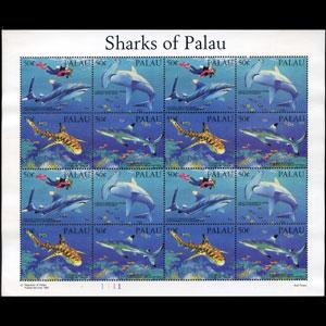 PALAU 1993 - Scott# 315 Sheet-Sharks NH