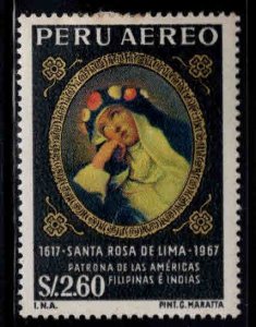 Peru  Scott C214 MH* Religious Art stamp, Adhesion on back