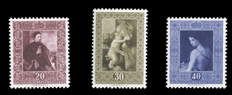 Liechtenstein #261-263 Cat$80, 1952 Portraits, set of three, never hinged