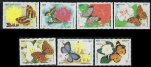 Cambodia 1175-81 MNH 1991 Butterflies (ha1356)