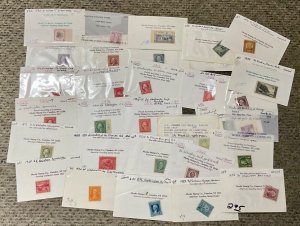 210- 832c 37 Assorted stamps, Mystic cards, mostly 2nd Quality 1883-1938 unused