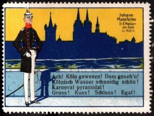 Vintage Germany Poster Stamp Eh! Been To Cologne! Seen The Cathedral! Cologne