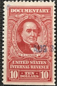 US Used #R677 Perfin/Misperf? Single Revenue Documentary R J Walker L37