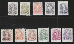 Argentina, Salta Province, 1914 Revenues, Set of 11, 5c-20 pesos, Mint, N.H.