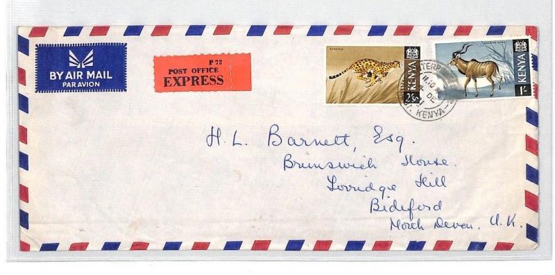 BT172 1971 Kenya Nairobi Wildlife Commercial Air Mail Cover {samwells}PTS