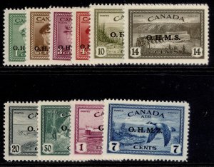 CANADA GVI SG O162-O171, 1949 complete set, NH MINT. Cat £275.