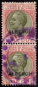 1920's Italy Revenue 2 Lire Victor Emmanuel III Luxury Exchanges Ovp...