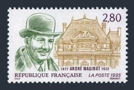 France 2493,MNH.Michel 3108. Andre Maginot,creator of Maginot Line,1995.