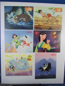 GAMBIA - 6 Walt Disney Souvenir Sheets  THE JUNGLE BOOK  MULAN  MHN