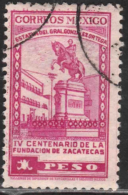 MEXICO 822, $1P 400th Anniversary of Zacatecas USED. VF. (984)