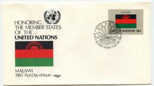 United Nations #403 Flag Series 1983, Malawi, Artmaster, FDC