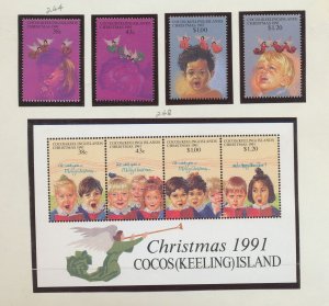 COCOS ISLANDS - Scott 244-248 - MNH - Christmas - 1991