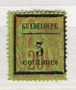 FRENCH COLONIES; 1890s classic Colonies issue surcharged 3/20c. Guadeloupe