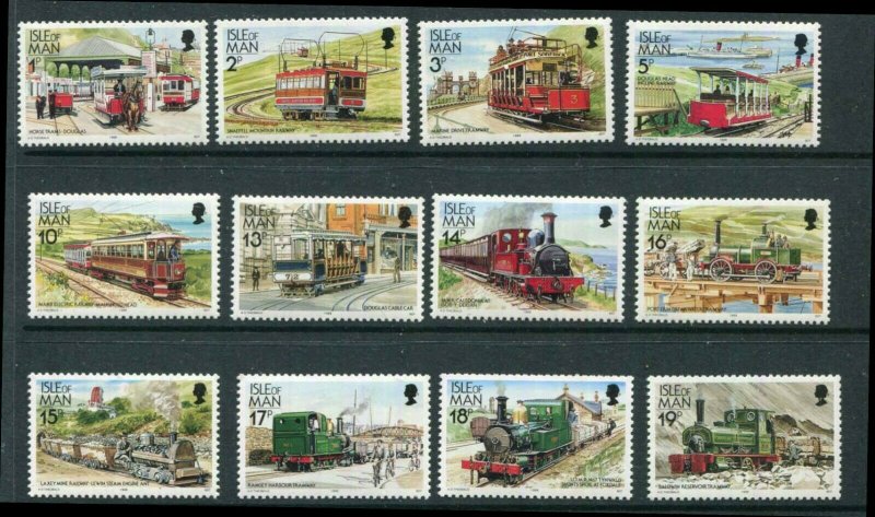 Isle of Man 12 Horse Steam Electric Trains Transport Repair MNH 1988 Issue