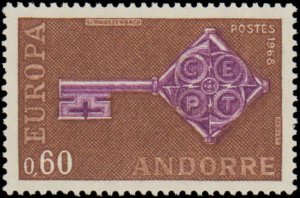 Andorra French Administration #182-183, Complete Set(2), 1968, Europa, Never ...