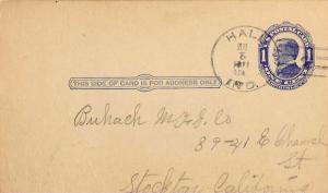 United States Indiana Hall 1911 doane 2/2  1854-1966  Postal Card.