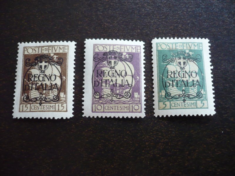 Stamps - Fiume - Scott# 184-186 - Mint Hinged Part Set of 3 Stamps