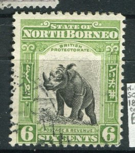 NORTH BORNEO; 1909 early pictorial issue fine used 6c. value 